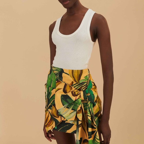 FARM RIO BANANA ART TIE SIDE SKIRT NWT - Picture 10 of 11